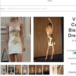Vrg girl champagne slip dress NEW WITH TAGS